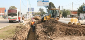 José C. Paz trabaja en obra hidráulica en la ex ruta 197.