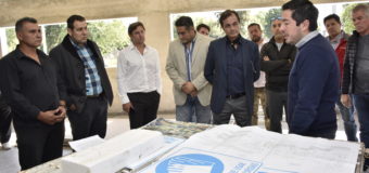 Nardini visitó la construcción del nuevo polo de seguridad junto a comerciantes de Malvinas Argentinas