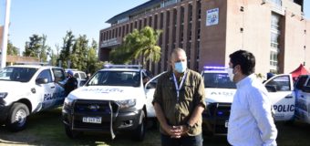 Leo Nardini y Sergio Berni presentaron nuevos patrulleros en Malvinas Argentinas