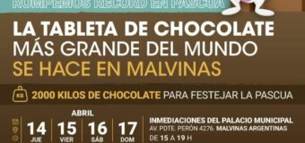 Malvinas Argentinas: se viene la tableta artesanal de chocolate más grande del mundo 