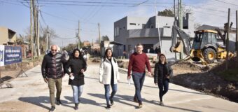 Noe Correa visitó el avance de obra de la calle Brasil
