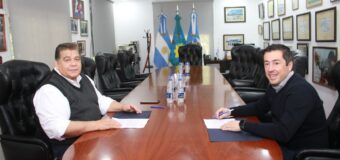 Mario Ishii recibió en su despacho al ministro Nardini con quien firmó convenio de asfalto e hidráulica