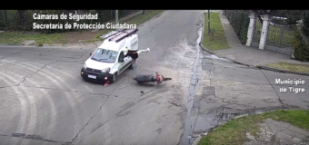 Una camioneta y una moto protagonizaron un accidente en Tigre que terminó con una mujer despedida por el aire