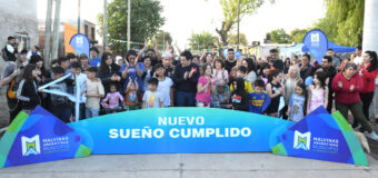 Leo Nardini inauguró ocho nuevas cuadras de pavimento en B° Santa Mónica de Grand Bourg