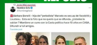Enérgico repudio de FO.PRE.BA. al ataque de Milei hacia Barbara Bonelli, hija del periodista de Canal 13