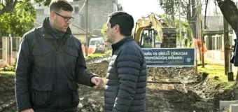 Leo Nardini recorrió la segunda etapa de pavimentación e hidráulica de la calle Juan María Gutiérrez