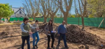 Juan Andreotti recorrió la obra de una nueva plaza junto al Tren de la Costa