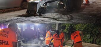 Repavimentación nocturna en Av. Perón y Jorge Newbery en José C. Paz