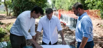 Achával recorrió el avance de la obra hidráulica de El Rocío