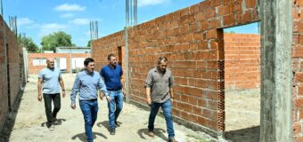 Nardini visitó la obra del nuevo edificio de la EES Nº2 de Grand Bourg