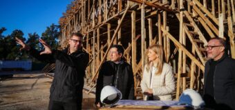 Nardini recibió a Magario y visitaron las obras del futuro Distrito Malvinas