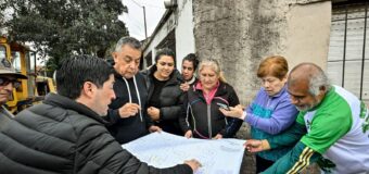 Nardini visitó los avances de obra de pavimentación en el Barrio Iparraguirre de Grand Bourg