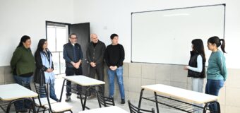 Nardini y Vivona recorrieron los avances de obra en la Escuela Secundaria Nº 26 de Grand Bourg