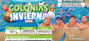 San Fernando inició la inscripción a sus Colonias de Invierno 2026
