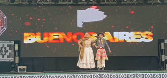 Representantes del Ballet Folklórico Municipal de José C. Paz en el CNMF 2026 en Córdoba